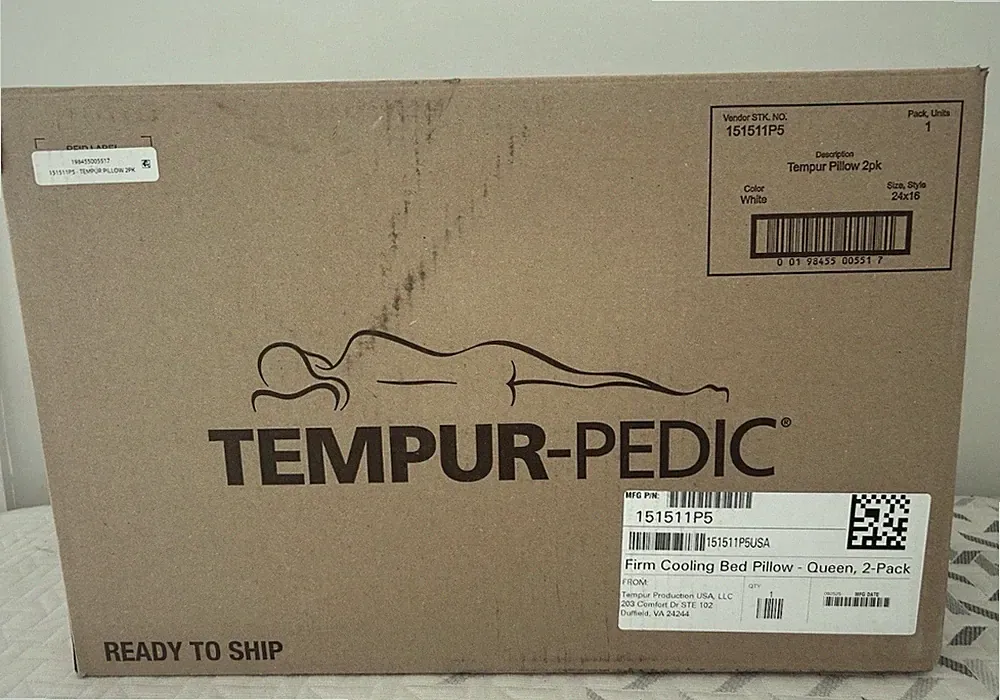NEW Tempur-Pedic FIRM Cooling Bed Pillow Queen 2 Pack New in Box! Ready to Ship!