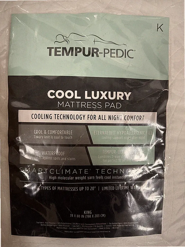 QUEEN SIZE Tempur Pedic Cool Luxury Mattress Pad, Queen Sizes