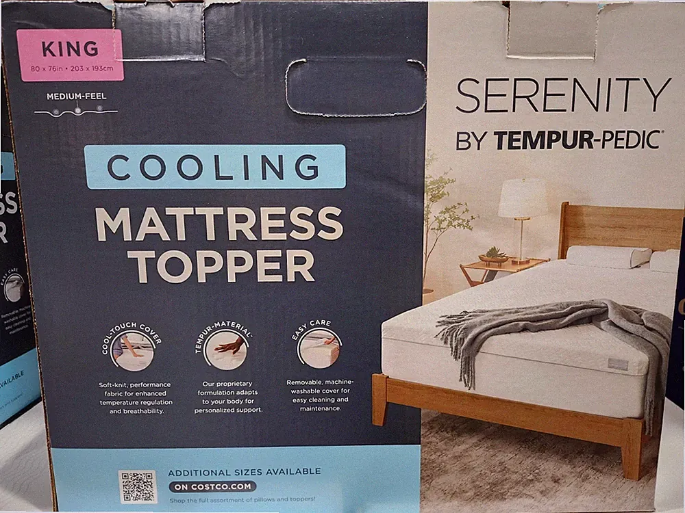 Serenity Tempur-Pedic 3 Inch Cooling Memory Foam Mattress Topper King