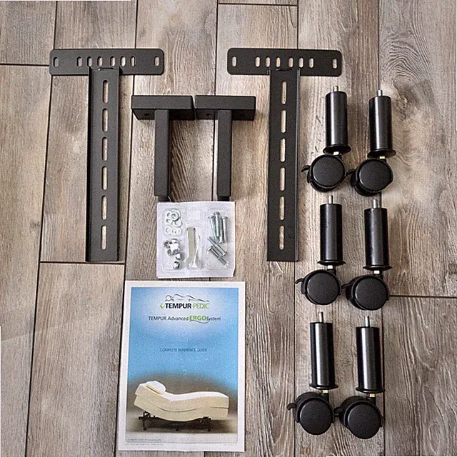 Temper Pedic Advanced Ergo System Set of 6 Bed Legs w/Casters & Accessories
