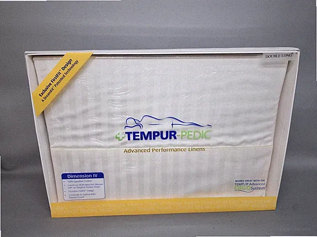 Tempur-Pedic Dimension IV White Bed Twin Sheet Set 100% Egyptian Cotton Linens