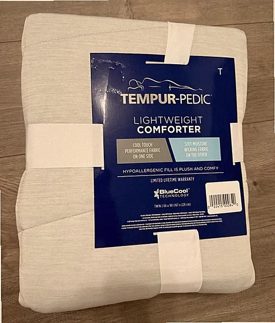 Tempur-Pedic Lightweight Comforter Blanket Twin Gray New!