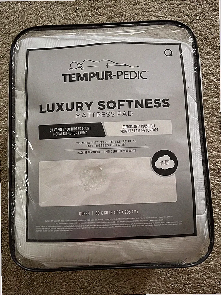 Tempur-Pedic Mattress Pad Luxury Softness Queen Size Brand New In Package