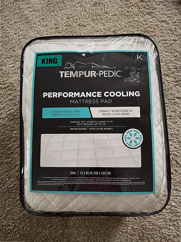 Tempur-Pedic Mattress Pad Performance Cooling King Size Brand New In Package