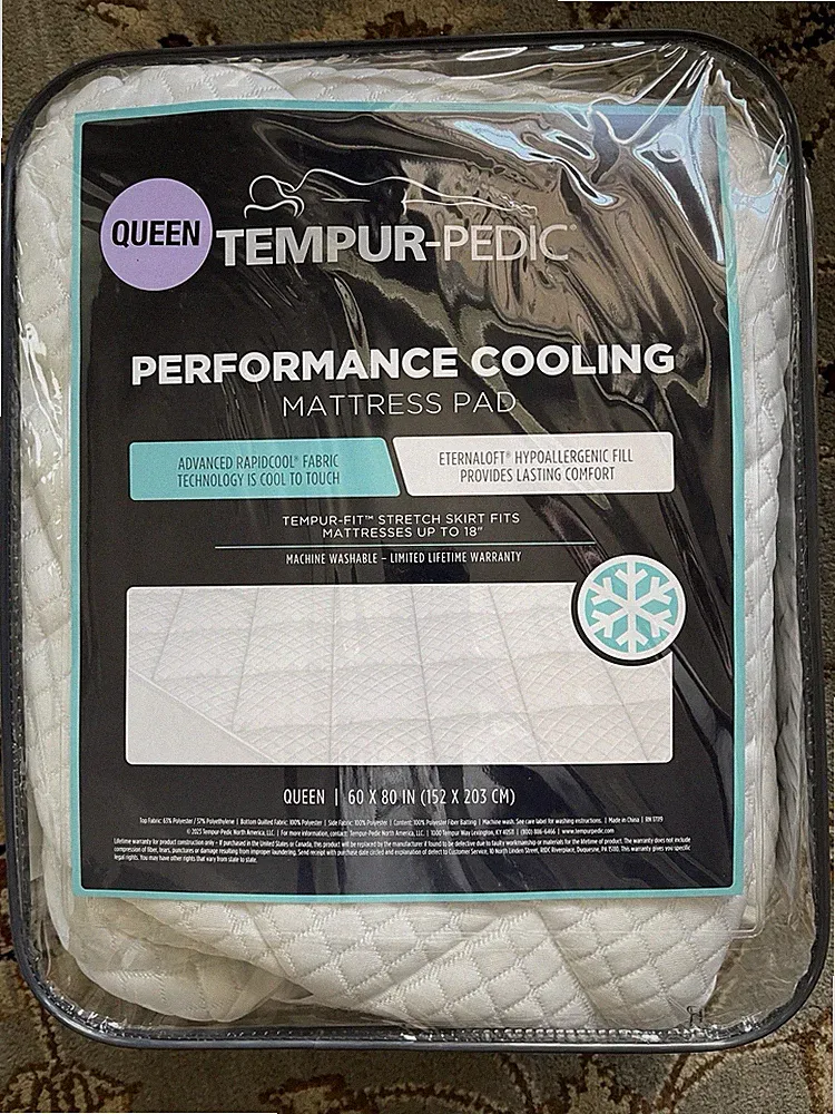 Tempur-Pedic Mattress Pad Performance Cooling Size: Queen NEW!