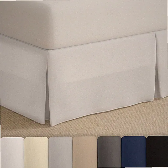 Wrinkle-Resistant Wrap Around Bed Skirt w/ 14 Drop Length & Pleated Style